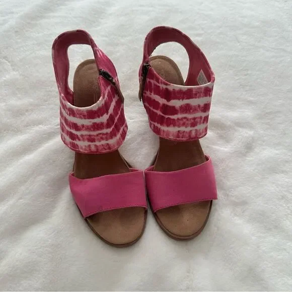 TOMS Majorca Cutout Sandal Fuscia Rose Women’s Size 12 - Picture 3 of 12